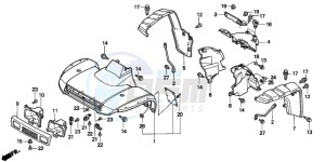 TRX300 FOURTRAX 300 drawing FRONT FENDER