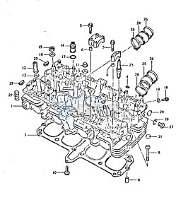 GSX750 (T-X) drawing CYLINDER HEAD