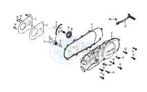 GTS 125 EVO drawing CRANKCASE COVER LEFT