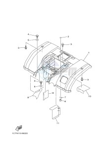 YFM450FWAD YFM450PHF GRIZZLY 450 EPS HUNTER (2LCA) drawing REAR FENDER