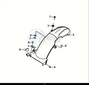 SYMPHONY S 125 (XF12W1-EU) (E5) (M1) drawing RR. MUDGUARD