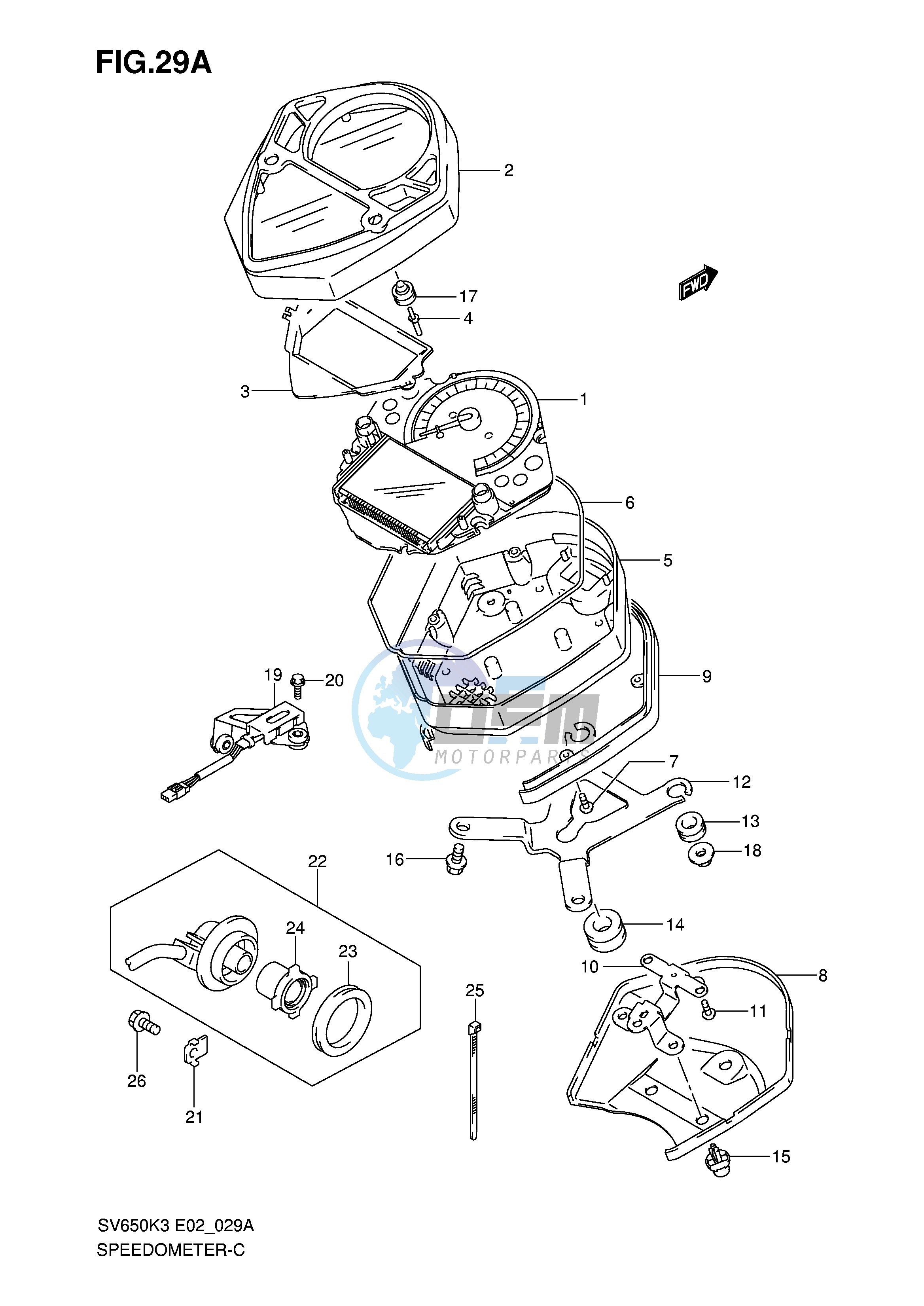 SPEEDOMETER (SV650K5 K6 K7 UK5 UK6 UK7)