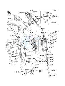 KX250F KX250T8F EU drawing Radiator