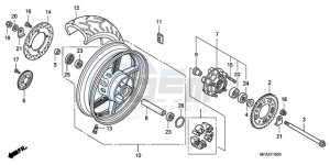 CBF1000SA UK - (E / ABS MKH) drawing REAR WHEEL