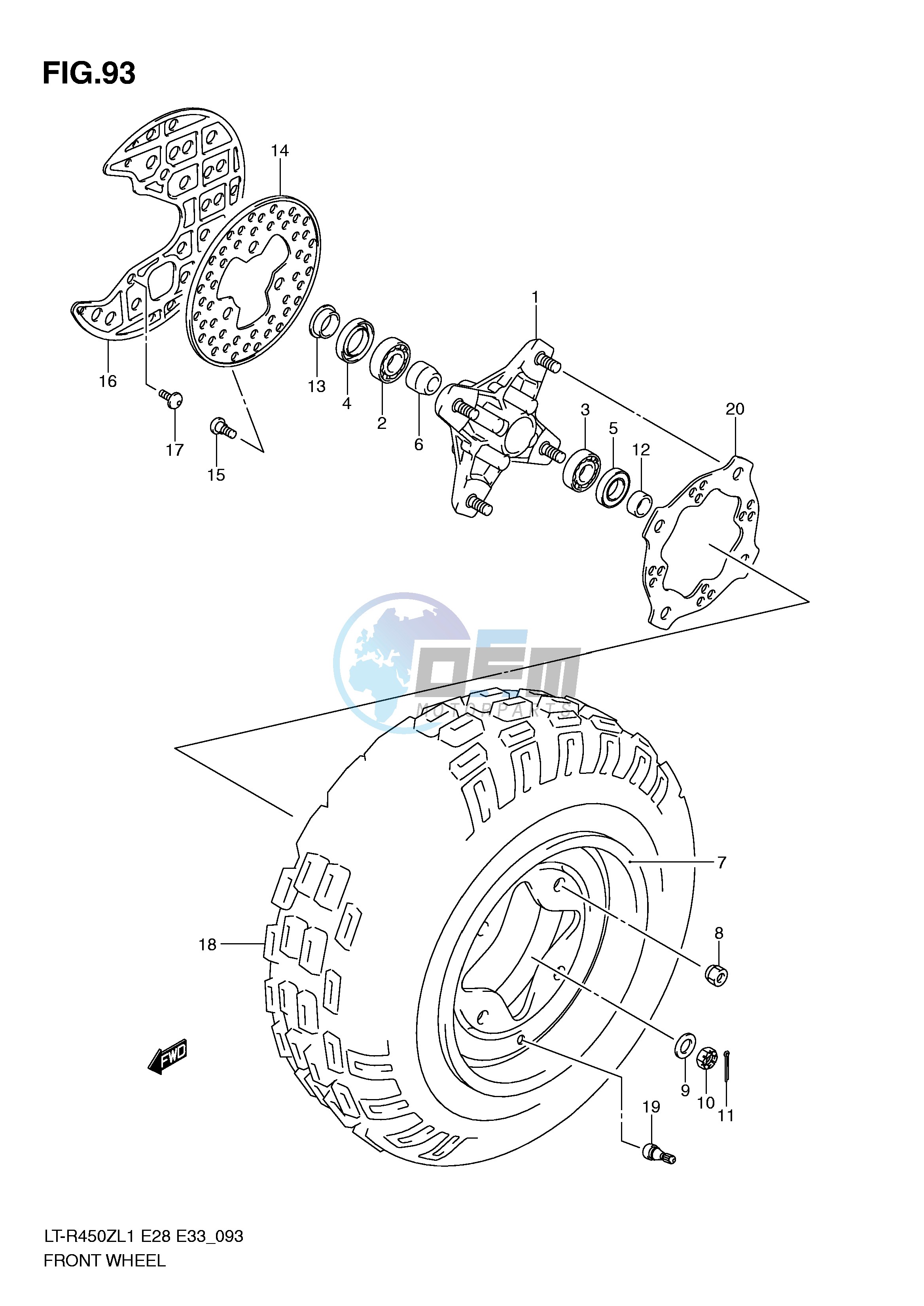 FRONT WHEEL (LT-R450ZL1 E33)