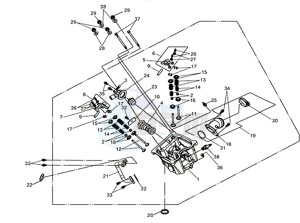 QUADRAIDER 600 DELUXE drawing CYLINDER HEAD CPL   / THERMOSTAT