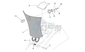 Leonardo 250-300 (eng. Minarelli) drawing Central body - Tunnel