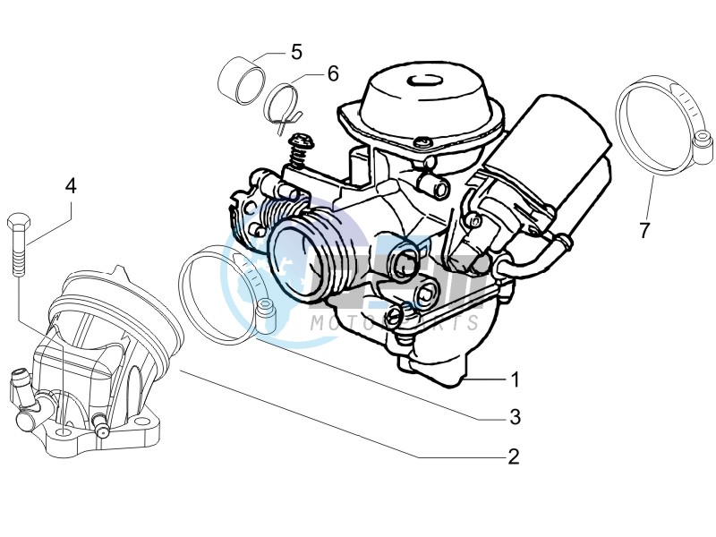 Carburettor assembly - Union pipe