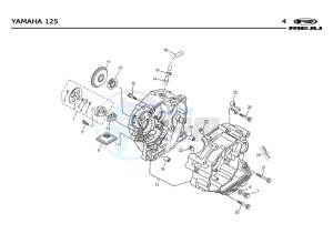 RS2-125-NACKED-PRO-GREY drawing CRANKSHAFT CARTER  Yamaha 125 4T EURO2