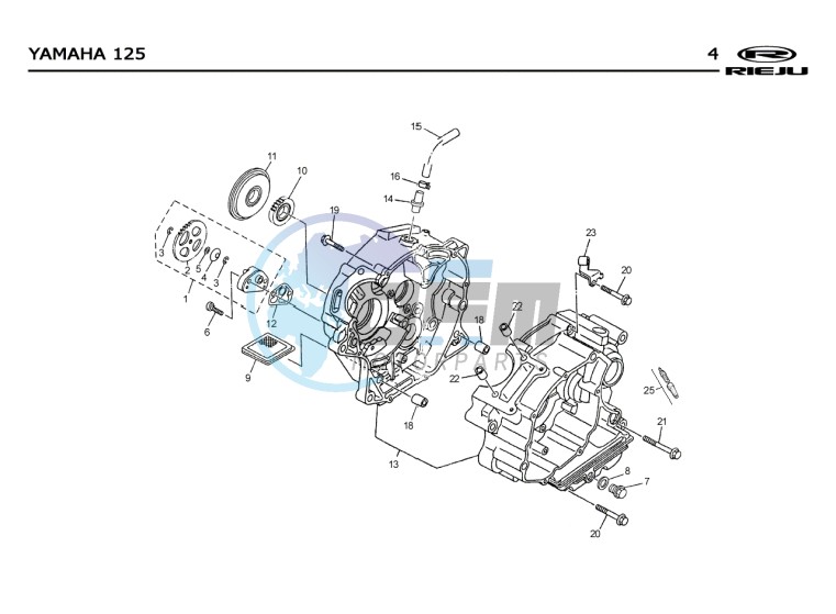 CRANKSHAFT CARTER  Yamaha 125 4T EURO2