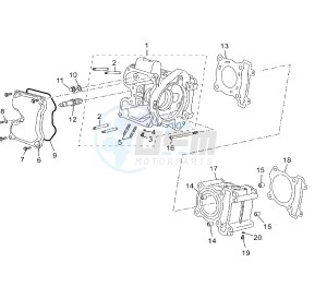 YP R X-MAX 125 drawing CYLINDER AND HEAD