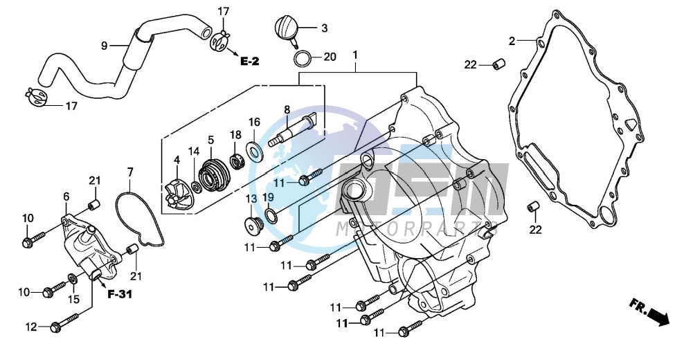 RIGHT CRANKCASE COVER/ WATER PUMP