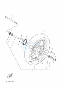 YP125RA XMAX 125 ABS (BL27) drawing FRONT WHEEL