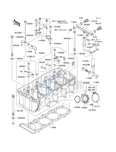 ZX 1200 C [NINJA ZZR 1200] (C1-C4) [NINJA ZZR 1200] drawing CYLINDER HEAD