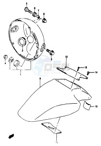 GSF1200A (E18) drawing FRONT FENDER (GSF1200T V W X Y)