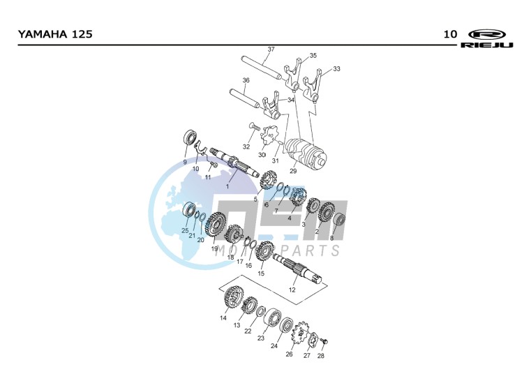 GEARBOX  Yamaha 125 4T EURO2