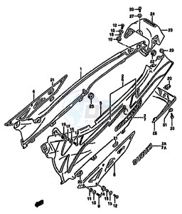 GSX750F (K-T) drawing FRAME COVER (MODEL N)