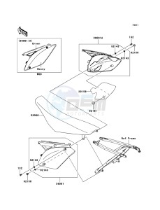 KX250F KX250YCF EU drawing Side Covers