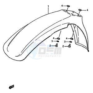 RM125 (G-H-J) drawing FRONT FENDER