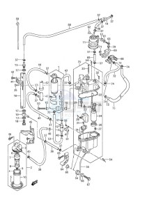 DF 250 drawing Fuel Pump/Fuel Vapor Separator (2004 to 2010)