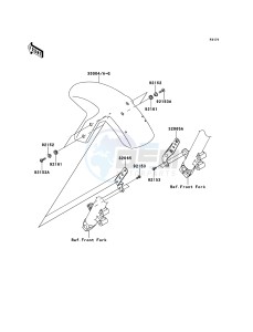 ER-6n ER650A8F GB XX (EU ME A(FRICA) drawing Front Fender(s)