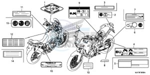 CRF1000DG CRF1000 - Africa Twin - Dual Clutch Europe Direct - (ED) drawing CAUTION LABEL