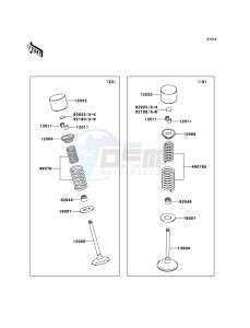 KX450F KX450EBF EU drawing Valve(s)