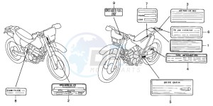 XR250R drawing CAUTION LABEL