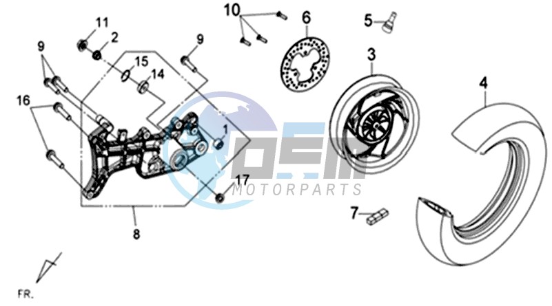 REAR WHEEL - REAR FORK