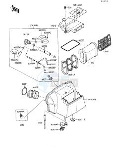 ZX 600 C [NINJA 600R] (C1-C2) [NINJA 600R] drawing AIR CLEANER