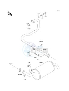 KAF 300 D [MULE 520] (D1-D2) [MULE 520] drawing MUFFLER-- S- -