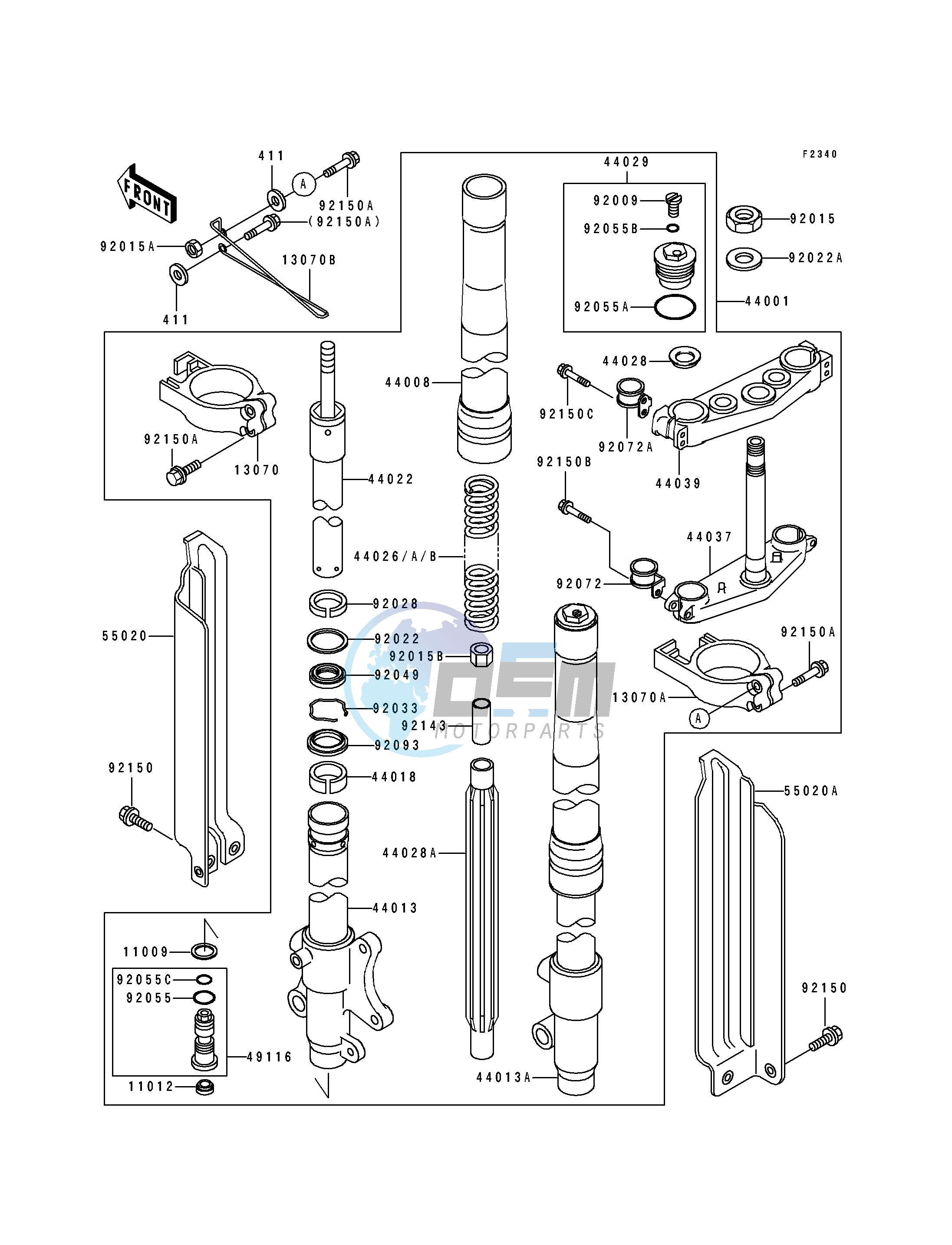 FRONT FORK -- KDX250-D1- -