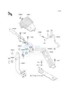 KAF 950 B [MULE 3010 DIESEL 4X4] (B7F) B6F drawing BRAKE PEDAL_THROTTLE LEVER