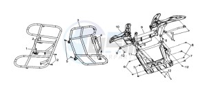 QUAD RAIDER 600 LONG CHASSIS drawing REAR LUGGAGE FRAME / FRONT LUGGAGE FRAME