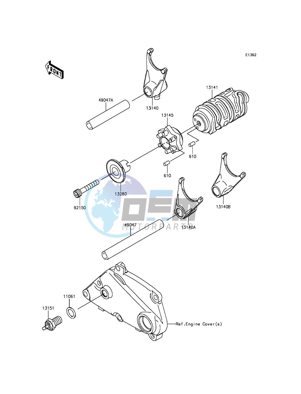 Gear Change Drum/Shift Fork(s)