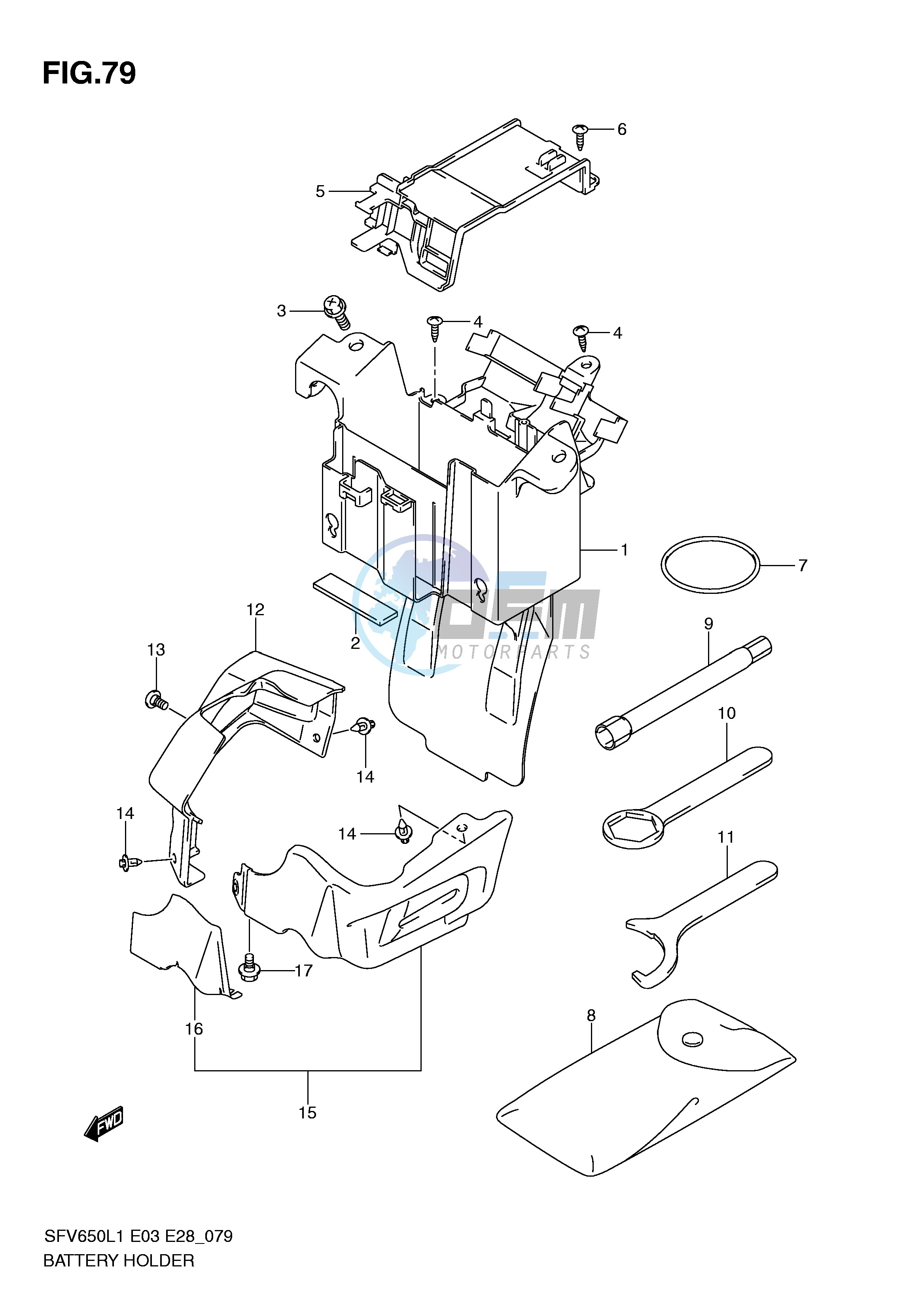 BATTERY HOLDER (SFV650AL1 E33)