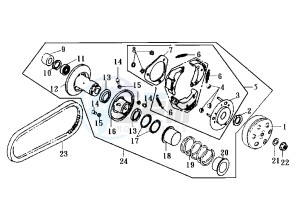 ATTILA - 150 cc drawing DRIVEN PULLEY