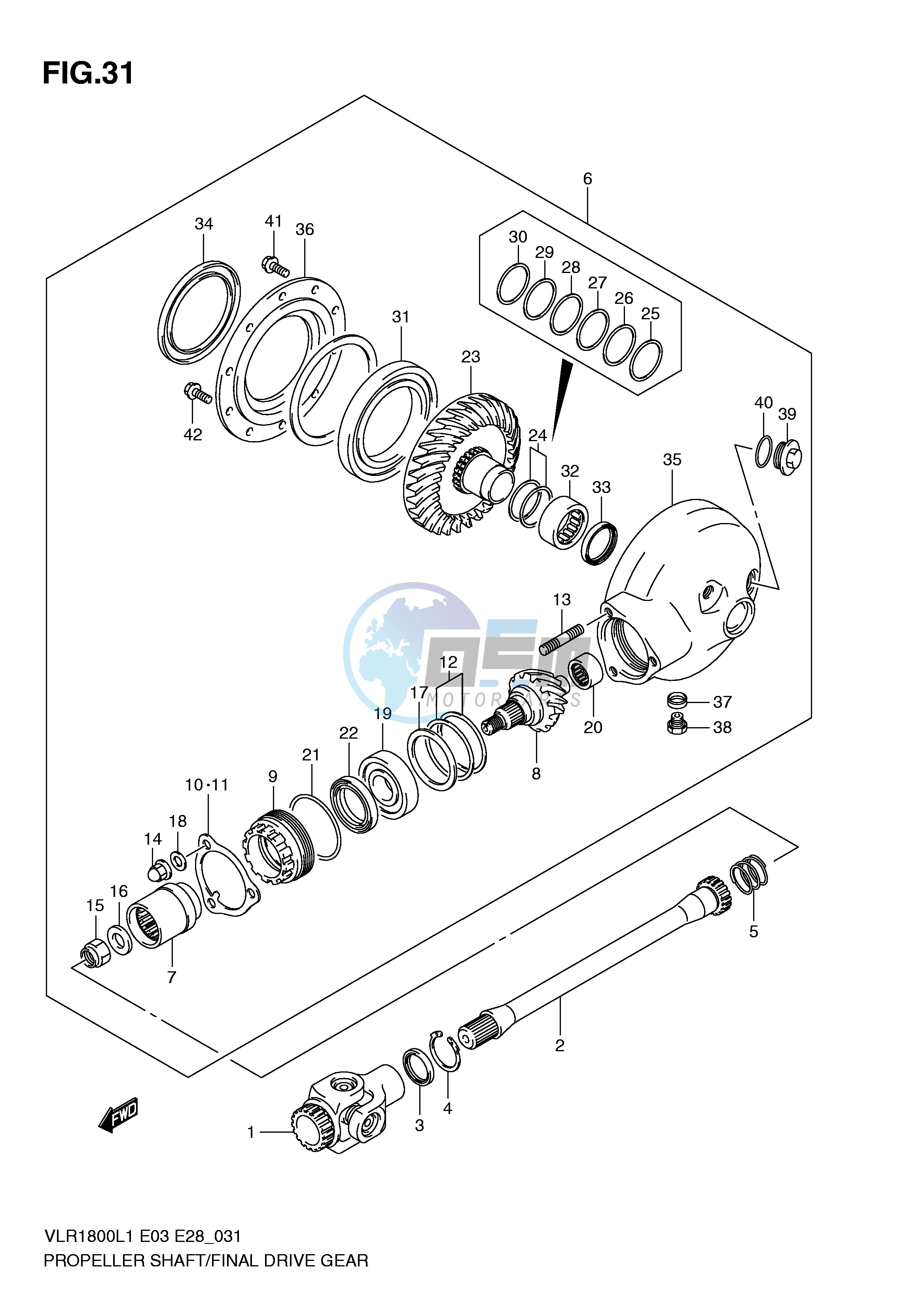 PROPELLER SHAFT FINAL DRIVE GEAR