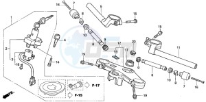 VTR1000SP RC51 drawing HANDLE PIPE/TOP BRIDGE