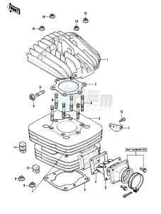 KDX 450 A [KDX450] (A1) [KDX450] drawing CYLINDER HEAD_CYLINDER_REED VALVE