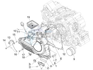 GP 800 Centenario drawing Flywheel magneto cover - Oil filter