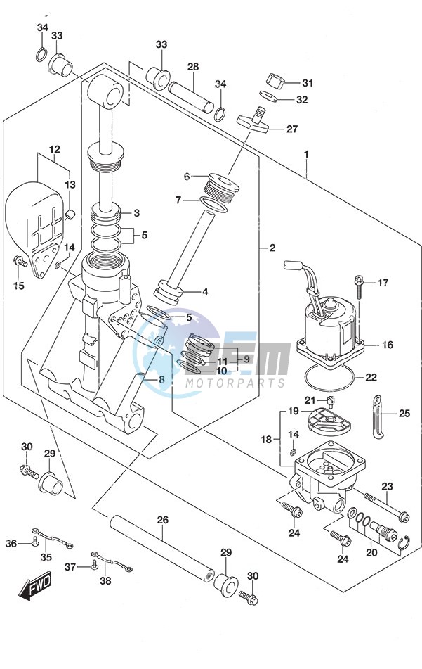 Trim Cylinder SS Model w/Transom (L)