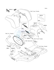 KVF 400 A [PRAIRIE 400 4X4] (A2) [PRAIRIE 400 4X4] drawing DECALS-- RED- --- KVF400-A2- -