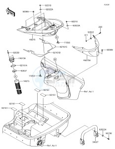 JET SKI ULTRA 310LX JT1500MJF EU drawing Hull Rear Fittings