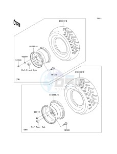 KVF 650 D ([BRUTE FORCE 650 4X4] (D6F-D9F) D8F drawing WHEELS_TIRES