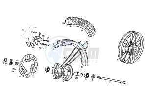 SENDA R DRD E1 E1R - 50 cc drawing FRONT WHEEL