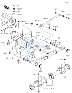 MULE SX 4x4 KAF400HJF EU drawing Swingarm