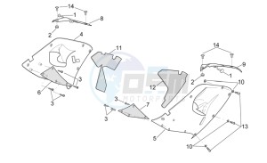 RSV 2 1000 drawing Central body - Upper fairings