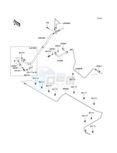 KRF 750 F [TERYX 750 4X4 NRA OUTDOORS] (F8F) F8F drawing BRAKE PIPING