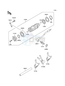 VN800 CLASSIC VN800-B10P GB XX (EU ME A(FRICA) drawing Gear Change Drum/Shift Fork(s)